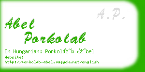 abel porkolab business card